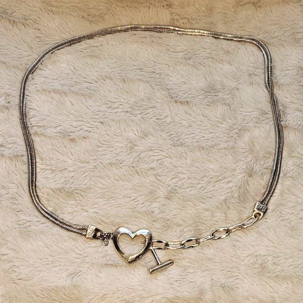 Brighton Open Heart Snake Chain Belt Size Medium